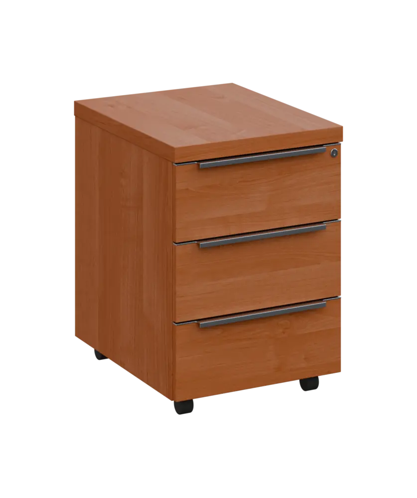 SIKC - 00 kontejner pojízdný, 3-zásuvkový, deska 18 mm, centrální zámek, olše jantar